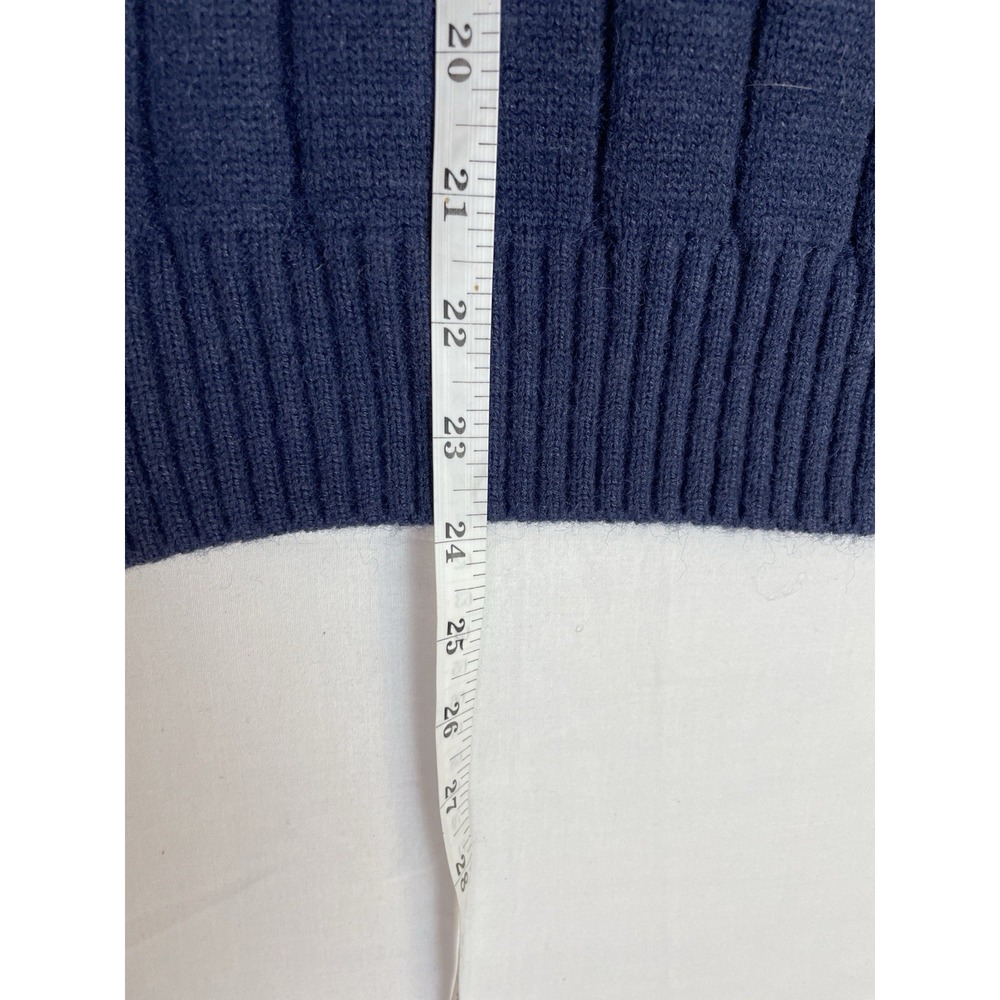 Dazy Y2K Varsity Retro Style Sweater Navy V Neck Ribbed Embroidered Graphic L - Picture 8 of 8